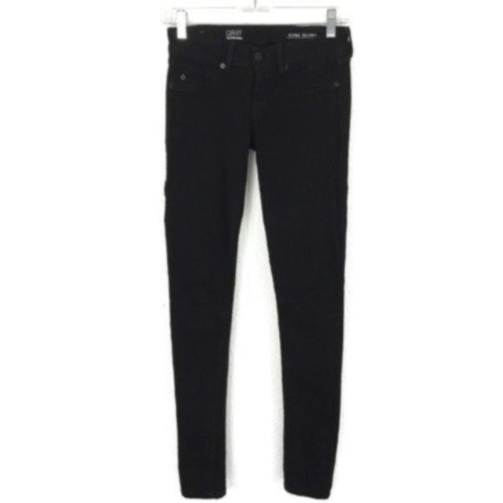 Gray Saks Fifth Avenue Super Skinny Black Jeans Stretch‎ Denim Pants 24